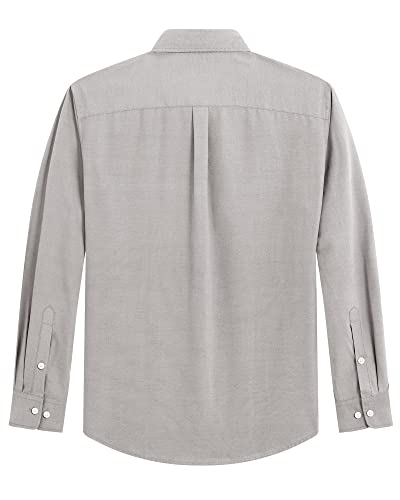 Image of J.VER Men's Oxford Shirt Solid Casual Button Down Collar Shirts Long Sleeve Dress Shirts with Pocket