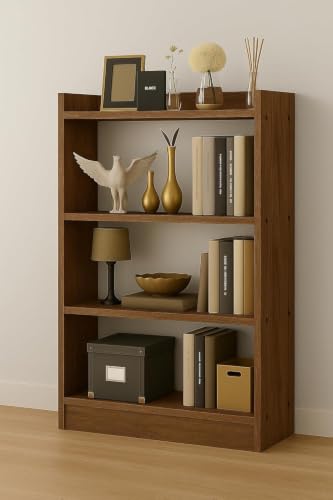 Image of Dime Store Wooden Book Case 4 Tier Open Bookshelf for Home & Office | Multipurpose Book Storage Rack, Display Shelf, Engineered Wood Book Cabinet for Living Room, Study Room & Bedroom