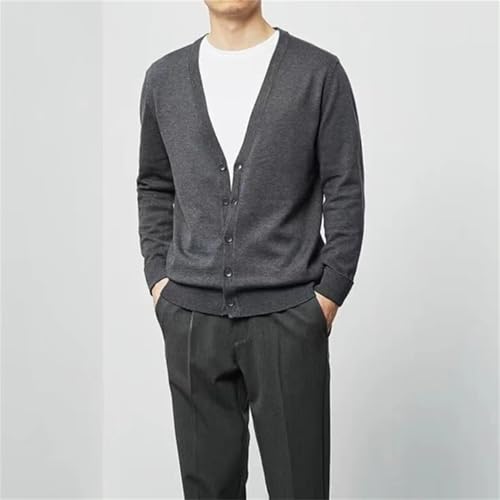 Men Wool Blend Cardigan Sweater Autumn Winter V-Neck Button Business Casual Knitted Cardigans4