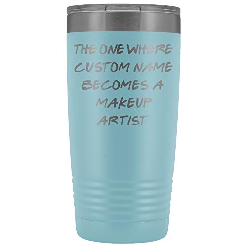freedomlook Personalized Makeup Artist Tumbler, Makeup Artist Work Present, Makeup Artist Career Job, Appreciation For Men & Women (20 oz, Light Blue)