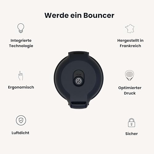Bounce Tube Padel - Druckbehälter fur Padel – 3X längere Ball-Lebensdauer – Sprungkraft erhalten – Integrierte Pumpe – Made in France