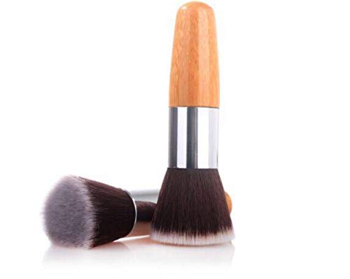 Pro Makeup Flat Kabuki Brush. Multi-function EDM round head Foundation Blush Brush. Bamboo Handle.