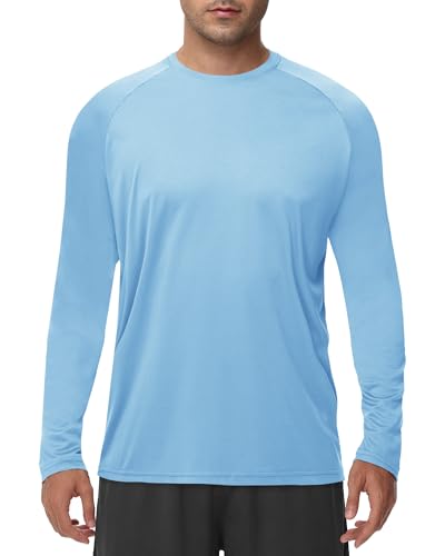Image of Long Sleeve Shirts for Men - Quick Dry Moisture Wicking UV UPF Sun Protection T-Shirts for Fishing Workout Swim