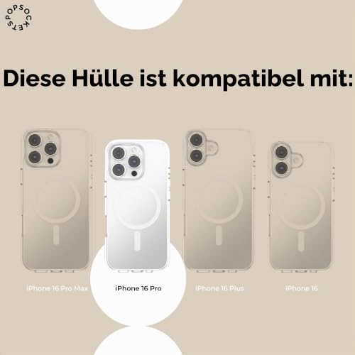 PopSockets iPhone 16 Pro Hülle kompatibel mit MagSafe, Handyhülle für iPhone 16 Pro, kabellos aufladbar, nur Hülle - Putty – Ansicht 3
