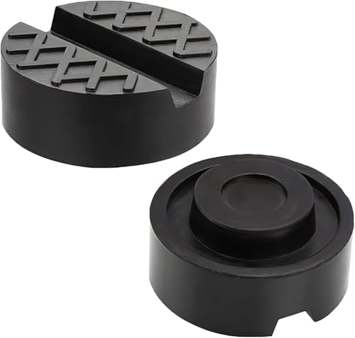 Gato Hidráulico de Goma Universal para Coche, 2 Piezas Taco de Goma para Gato Hidráulico, Almohadilla de Gato para Automóvil con Ranura y Superficie Antideslizante