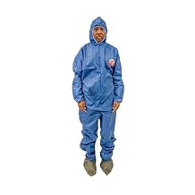 Lakeland MicroMax VP Coveralls - Full Body Protection - Features Attached Hood, Boots, Elastic Wrist, Zipper with Storm Flap - White, 4X-Large Size, 25 Pack MVP414-4X