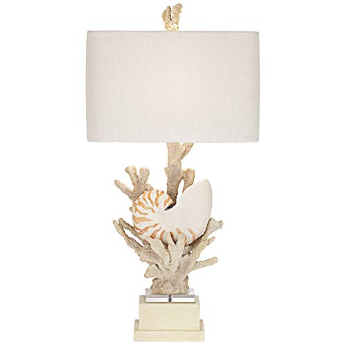 Pacific Coast Lighting Hanauma Bay Coral and Shell Resin Table Lamp in Natural - Image 3