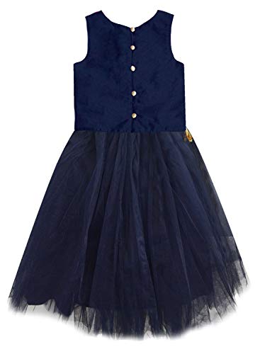 Image of A.T.U.N. Girl's Synthetic Lehenga Choli (GLHG DST NVY Multi-Navy 4-5 Years)