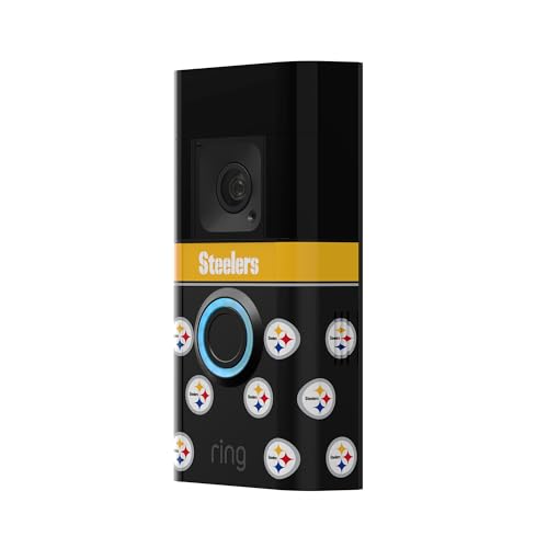 Image of All-New Limited Edition, Official NFL Faceplate for Ring Doorbells - Video Doorbell 3, Video Doorbell 3 Plus, Video Doorbell 4, Battery Doorbell Plus, and Battery Doorbell Pro | Pittsburgh Steelers