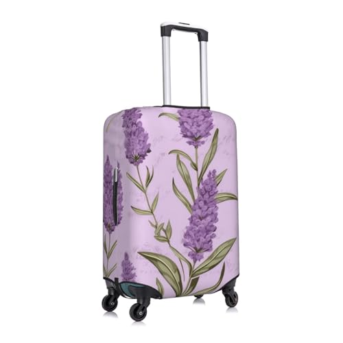 Lavender Stamp Print Luggage Suitcase Covers Elastic Washable Luggage Protector Luggage Covers For Suitcase3