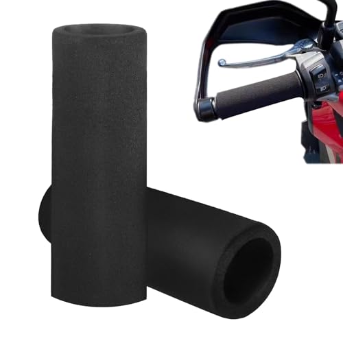 2 piezas de empuñaduras de espuma para manillar de motocicleta, Puños Antideslizantes de Espuma para Manillar, Confort y Reducción de Vibraciones, Compatibles con Puños Calefactables, Diámetro 28-38mm