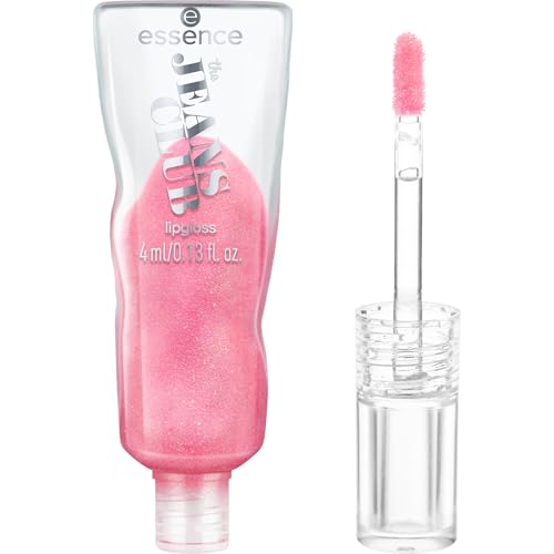 essence the JEANS CLUB lipgloss, Nr. 01, Pink, glänzend, schimmernd, vegan, ohne Parabene, ohne Mikroplastikpartikel, Nanopartikel frei, 1er Pack (4ml)
