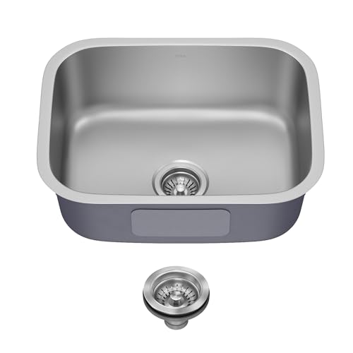 Image of Kraus 23 Inch Stainless Steel Kitchen Sink, Durable 18 Gauge Single Bowl Kitchen Sinks Undermount, KBU12