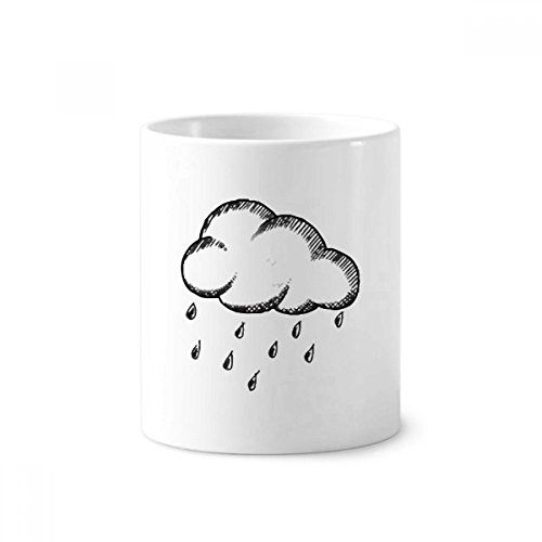 Tasse blanche en céramique motif pluie 350ml | Idée cadeau originale pot à crayons et mug