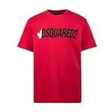 t shirt dsquared saldi T-shirt Dsquared da bambino a tinta unita con stampa del noto brand sul davanti in contrasto