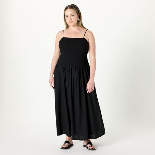 Image of The Drop Womens Florencia Smocked Bodice Linen Maxi Dress