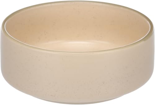 Hundenapf Keramik – hundenapf mittelgroße Hunde – 750ml – rutschfest & stilvoll – rund beige – Flamingo