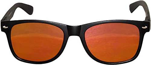 OWL Mirrored Sunglasses Women & Men, UV Protected Rectangle Sunglasses, Fashion Retro Flat Mirrored Lens Black Sunglasses