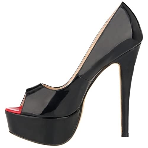 QIANKUN Chaussures à talons hauts sexy à bout ouvert...
