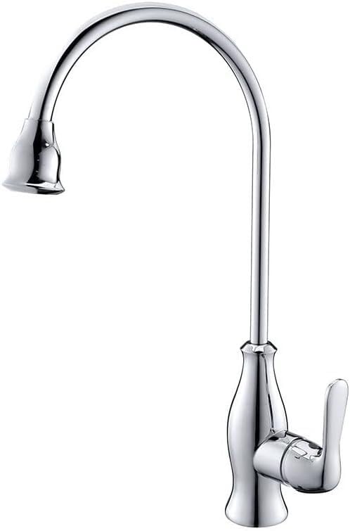 Robinet de cuisine mitigeur laiton doré rotatif pour grand évier ergonomique