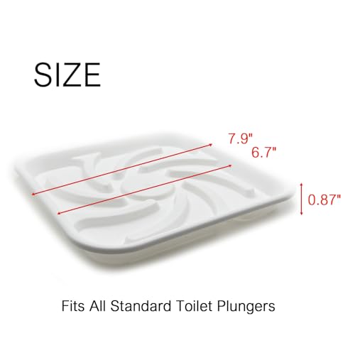 Image of Plunger Tray 2pcs White,Home Kitchen&Home Bathroom Tray - Plunger Mat Air Drying Mat for Toilet Catches Drips from Toilet Plunger,Wicks Water Away for Quick Drying，Toilet Plunger Holder