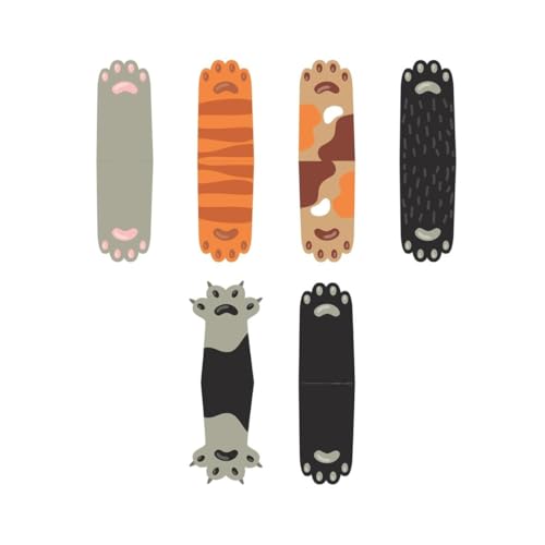 Image of Zesta Cute Magnetic Bookmarks Gifts for Booklovers | Book Marks for Book Lovers | Bookmarks Aesthetic for Books | Cartoon Magnetic Bookmarks (15X4 Cms) (Animal Paws)