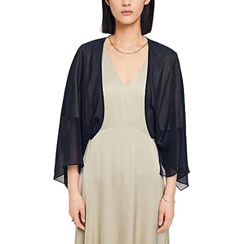 ESPRIT Women's Navy Chiffon Jacket Cover