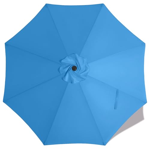 Image of MASTERCANOPY Patio Umbrella 9 ft Replacement Canopy for 8 Ribs-Sky Blue Canopy Only