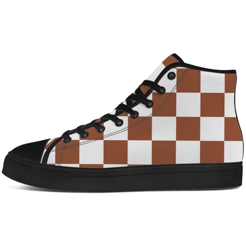 Checkered High Top Canvas Shoes Mens Womens High Top Sneakers Lace Up Casual Shoes Gifts for Men Women3