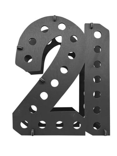 Image of Lumber Reveal USA Black 21 Shot Bottle Holder | 21st Birthday Decorations | Unique 21st Birthday Gifts | Holds 21 Shooter Bottles | Assembly Required