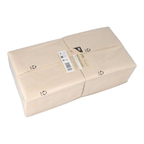 2000 servilletas, 2 capas, pliegue 1/8, 33 cm x 33 cm, de papel reciclado