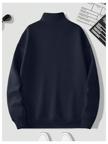 SOLY HUX Men's Half Zip Sweatshirt Mock Neck Long Sleeve Drop Shoulder Casual Pullover Tops2