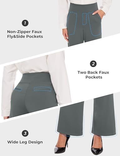 Desol Brede stoffen broek voor dames, elegant, yogabroek
