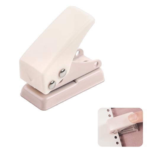 Perforadora Metálica de Agujeros, Capacidad de 8 Hojas, Diseño Ergonómico, Ideal para Oficina, Escuela y Manualidades, Color Blanco, Herramienta de Perforación Precisa y Eficiente (rosa)