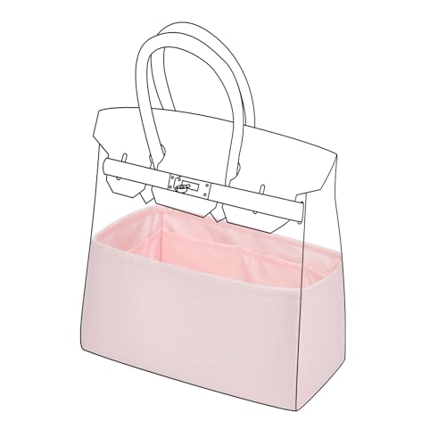 Image of DGAZ Silk Purse Organizer Insert For Hermes Hac 28 /32 /40 /45 /50 Bags, Luxury Handbag & Tote Organizer, Simplicity bag organizer(Pink,Hac32)