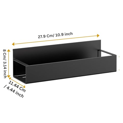 Image of OrganizeMee Movable Kitchen Organizer Storage Spice Magnetic Rack, Decorate Your Fridge,Washing Machine & Microwave Oven with Magnetic Metal Fridge Side Rack 1 Year Warranty: Black Set Of 1