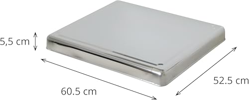 Tapa encimera gas. Tapa vitroceramica con ancho máximo de 58 cm. Cubre fuegos Cocina de gas de Acero inoxidable, blanco o negro. - Imagen 7
