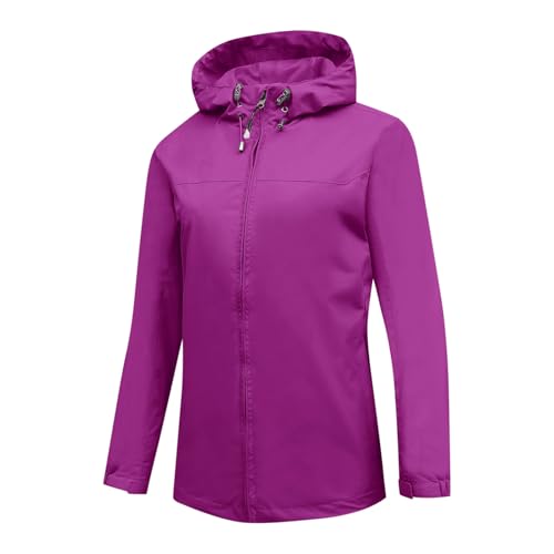 Rain Jacket Women Waterproof Lightweight Hooded Raincoats Fall Zip Up Outdoor Hiking Windbreaker With Pockets3