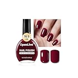 OpenLive 16.5ml Dark Red Nail Polish Large Volume Quick Dry Nail Polish, Long Lasting Shine, Fingernail Toenail Nail Art DIY Home Travel Nail Art Gift