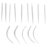 SEWACC Kit de Perforación para Piercings Ombligo 14 Piezas Barra Recta y Curva Aguja Cónica para Inserción Segura Herramienta de Joyería Corporal para Nariz y Labio Uso Profesional y