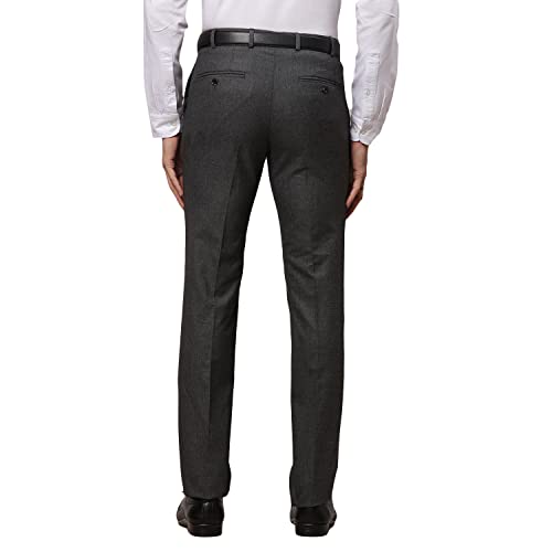 Image of Raymond Men's Polyviscose Blend Structure Pattern Slim Fit Flat Front Formal Trouser