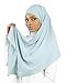 Hijab zum Hineinschlüpfen mit Bindemütze aus Seide aus Medine, luxuriös für muslimische Damen, HE700, Lindgrün, One size