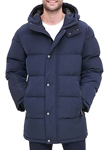 Image of DKNY Men's Long Hooded Quilted Parka Jacket