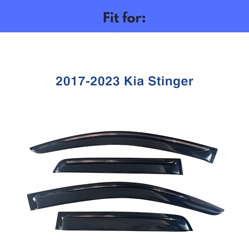 Image of IG Window Visors Fit for 2017-2023 Kia Stinger, Out-Channel Rain Guards Vent Wind Deflectors 4PC, Car Accessories for 17-23 Stinger