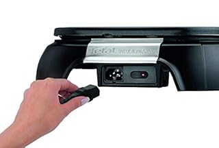 Tefal Crêpière électrique, 6 empreintes, Revêtement antiadhésif, Fonction Thermospot, Rangement des accessoires sous l’appareil, Crêpes, Pancakes, Fabriqué en France, Crep Party PY558813, Noir/Inox