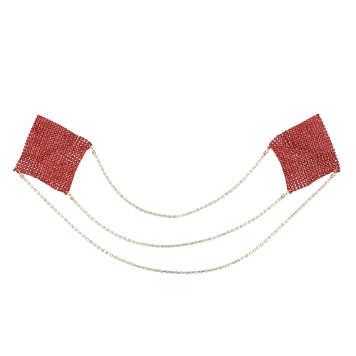 Image of ZGMYC Sparkly Rhinestones Metal Chain Nipple Cover with Tassel, Reusable Adhesive Pasties Sexy Bra Body Chain