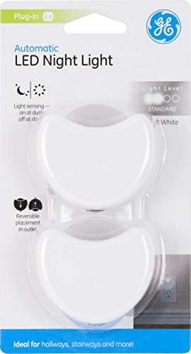 Image of GE 10202 Half Moon Automatic Led Night Light (2 Pk.), White