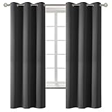 BGment Dark Grey Blackout Curtains for Bedroom, Black Out Curtains 63 Inch Long Thermal Insulated Sunlight Blocking Window Treatment Drapes, Set of 2 Panels, 42 x 63 Inch