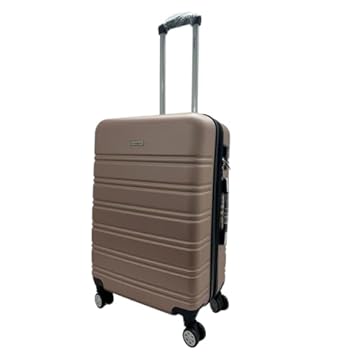 Mala De Viagem Média ANAC Rígida Para 23 kg Com Rodas 360º E Cadeado Segredo. (Rosé Gold 2)