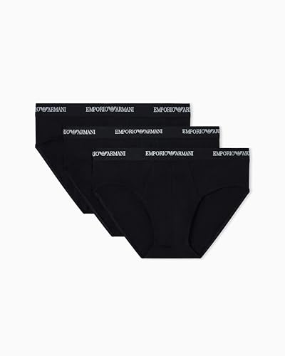 Emporio Armani Core Logoband - Paquete de 3 Calzoncillos para Hombre (Paquete de 3), Negro/Negro/Negro, S